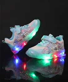 KIDLINGSS Shimmered Butterfly & Wings Applique Velcro Closure LED Shoes  - Blue