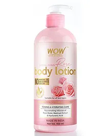 WOW Skin Science Himalayan Rose Body Lotion Toning & Hydrating with Rose Water Beetroot Extract  No Mineral Oil Silicone & Color - 400 ml