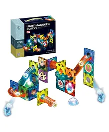 Negocio 3 D Magical Magnetic Construction Stem & Steam Light Marble Run Blocks & Race Track for Kids - 49 Pieces (color May Vary)