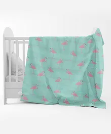 Bembika Baby Blanket 6 Layer Cotton Gauze Multipurpose Blanket - Flamingo Sky