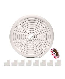 KidDough Baby Proofing Corner Safety Strip  5 Meters and 8 Corner Guards - White