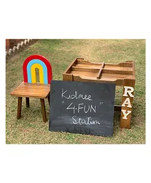 Kidmee 4 Fun Station Wooden Table & Chair Set - Multicolor
