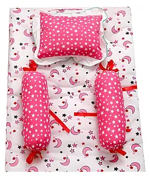 Fingo Brain Baby Sleeping Bed with Pillow Set- Multicolor