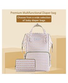 Polka Tots Stylish Multifunctional Rainbow Diaper Bag for Mothers Travel with Pouch - Peach