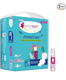 everteen combo 40 XXL Dry Neem Safflower Sanitary Pads and Get Menstrual Period Pain Relief Cramps Roll-On Free (5ml)