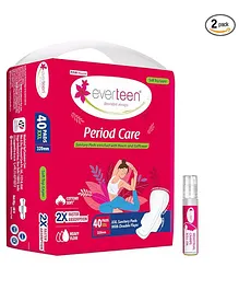everteen combo 40 XXL Soft Neem Safflower Sanitary Pads and Get Menstrual Period Pain Relief Cramps Roll-On Free (5ml)