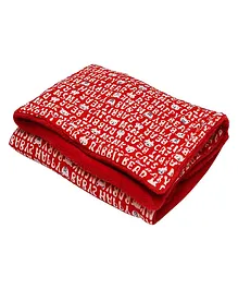 BeyBee Super Soft Lightweight Printed Double Ply Red Blanket Cum Wrapper Sheet - Red