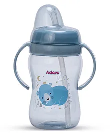 Adore Pro Hoop a Loop 2 in 1 Sipper Cup with Handle and Dust Free Cap Blue - 250 ml
