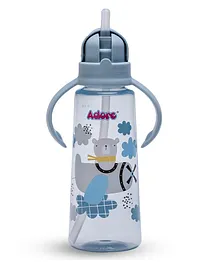 Adore Pro Bling Straw Sipper with Handle & Retractable Head Blue - 270 ml