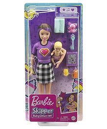Barbie Skipper Babysitters Fashion Doll & 4 Storytelling Pieces Play Set Multicolor - Height 26 cm