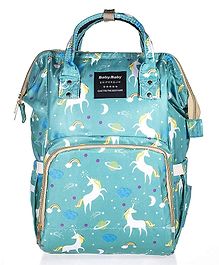 House of Quirk Diaper Bag Maternity Backpack Unicorn Print - Green