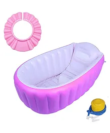 Safe-O-Kid Baby Bath Tub with Multipurpose Baby Shower Cap - Purple