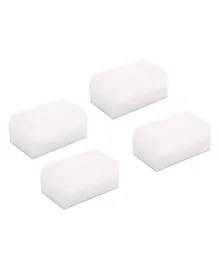 Safe-O-Kid Baby Bathing Soft Foam Sponge Sensory Scrubber with Bristle Brush Pack of 4 - White