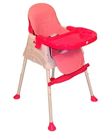 Safe-O-Kid Baby 4 in 1 Booster Chair with Adjustable Tray and Soft Cushion - Pink