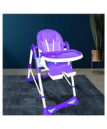 Safe-O-Kid Recliner High Chair with 7 Height Adjustable Tray & Safety Belt- Purple