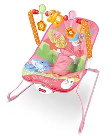 Safe-O-Kid Baby Recliner Bouncer Chair with Battery Safety Belt Toy Bar Music-Pink