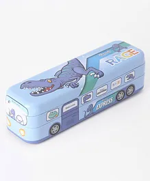 Dinosaur Metal Pencil Box- Blue