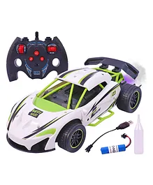 Toyshine Rechargeable Hero Smoke Mist Spray Racing Runner Car Toy - white