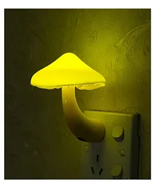 Chocozone Automatic Sensor LED EU Plug Mushroom Wall Socket Lamp - Yellow