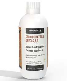 Sharrets Coconut MCT Oil with Omega 3 6 9 Vegan Gluten Free - 500 ml