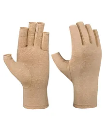 MOMISY Arthritis Finger Less Compression Small Gloves - Khaki