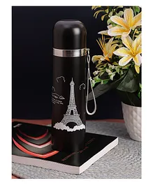 Passion Petals BPA Free Double Walled Vacuum Insulated Stainless Steel Water Bottle Black - 500 ml
