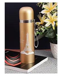 Passion Petals BPA Free Double Walled Vacuum Insulated Stainless Steel Water Bottle Gold - 500 ml