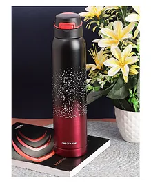 Passion Petals BPA Free Double Walled Vacuum Insulated Stainless Steel Water Bottle with Straw Red - 750ml