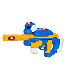 Wishkey Musical with Thrilling Firing Sound Effects Vibrating Light Gun Toy with Muzzle Movement - Blue & Yellow
