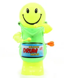Toyzee Melodious Wind Up Monkey Toy With Drum- Green & Yellow