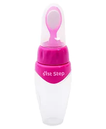 1st Step Non Spill Silicone Soft Squeeze Food Feeder - Pink