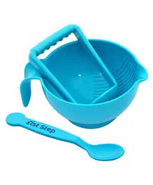 1st Step BPA Free Microwave Friendly Food Grinder With Spoon - Blue