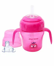 1st Step Twin Handle Interchangeable Sipper Cup Pink - 150 ml
