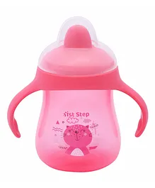 1st Step BPA Free Polypropylene Hard Spout Sipper With Twin Handles Pink - 250 ml