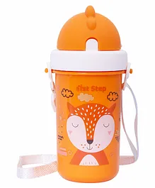 1st Step Polypropylene Soft Straw Sipper With Twin Handles For Easy Grip Orange - 360 ml