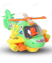 Vijaya Impex Bump and Go Musical Helicopter Toy (Color May Vary)