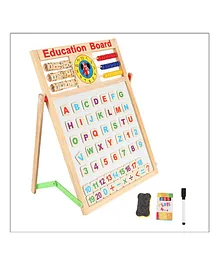 NEGOCIO 2 in 1 Writing Board Slate Double Sided Educational Board with Magnetic Alphabets Numbers Maths Learning Toy (Color May Vary )