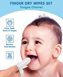 Finger Dry Wipes Set Tongue Cleaner - 30 Pieces