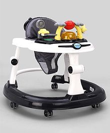 Baby Walker With Musical Play Tray - Black & White