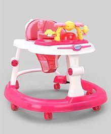 Baby Walker With Musical Play Tray - Pink