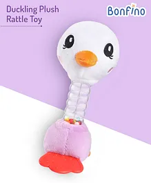 Bonfino Duckling Plush Rattle Toy -  Multicolour