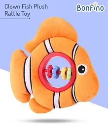 Bonfino Fish Plush Rattle Toy - Orange