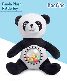 Bonfino Panda Plush Rattle Toy - Black