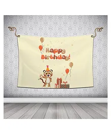Right Gifting Satin Happy Birthday Washable Reusable Backdrop - Multicolor