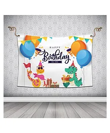 Right Gifting Satin Happy Birthday To You Washable Reusable Backdrop- Multicolour
