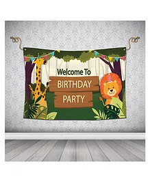 Right Gifting Satin Welcome To Birthday Party Washable Reusable Backdrop- Multicolour