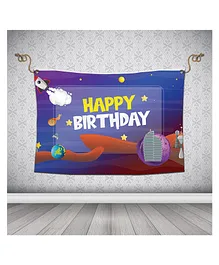 Right Gifting Satin Happy Birthday Washable Reusable Backdrop - Multicolor