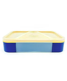 Sanjary 3 Compartment Multi Section Plastic Lunch Box - Blue