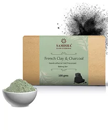 SAMISHA Organic French Green Clay & Charcoal Deep Cleansing Bath Bar - 100g