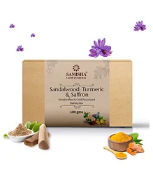 SAMISHA Organic Sandalwood Saffron & Turmeric Bath Bar - 100 g